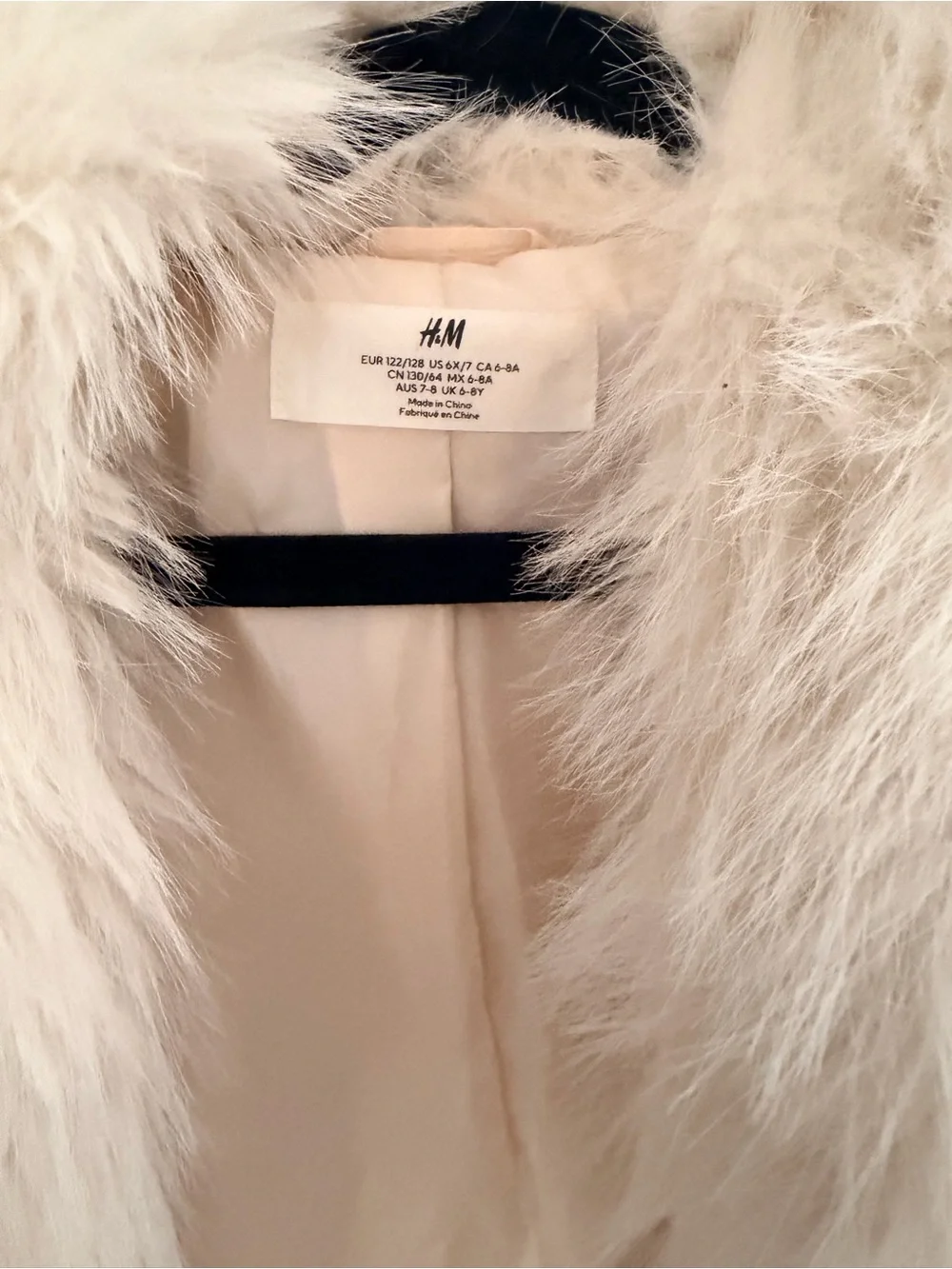 H&M Cream Faux Fur Jacket - Plush Open Front